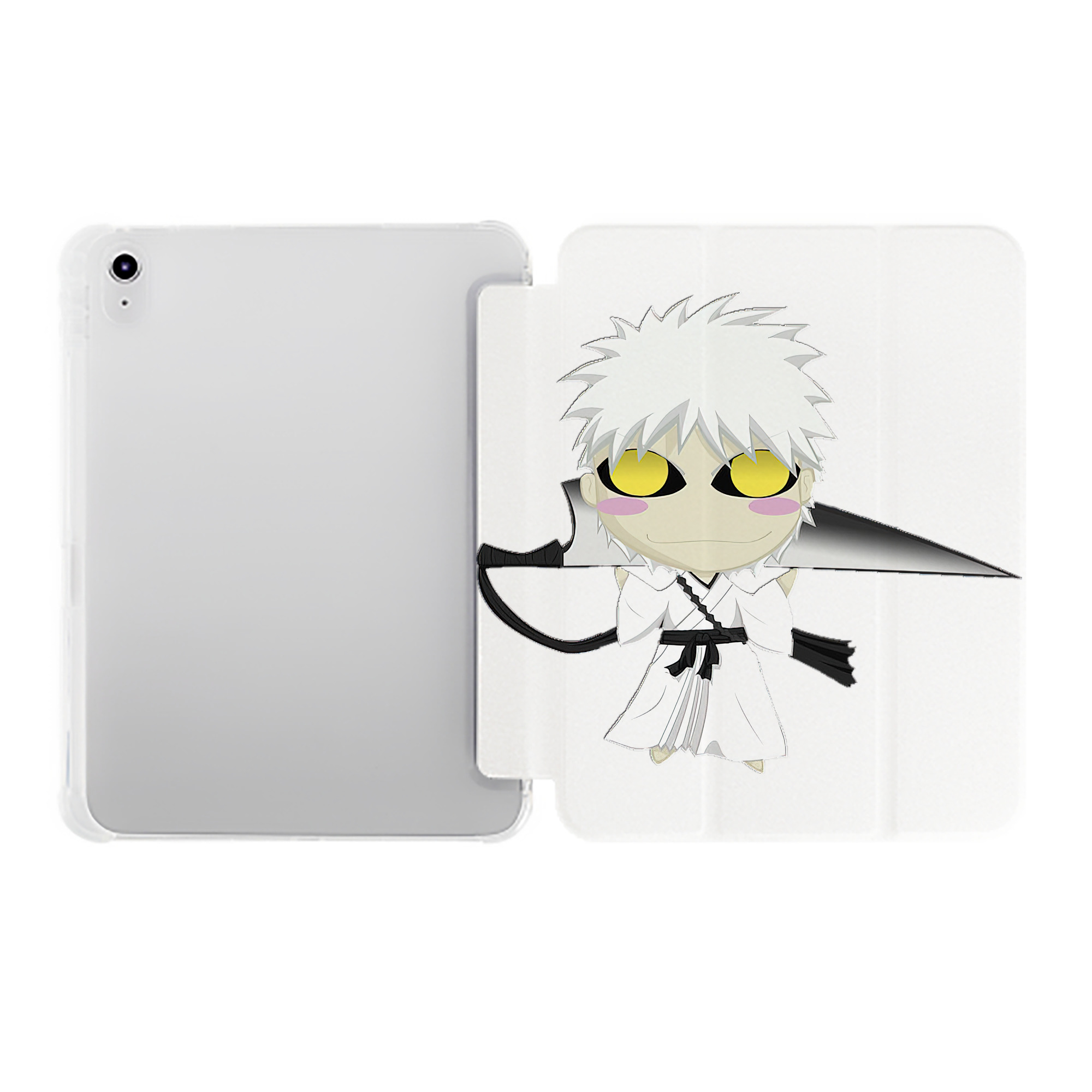 （画像用） ブリーチ 黒崎一護（くろさき いちご）BLEACH Kurosaki Ichigo IPad ケース ペン収納付き 三つ折りスタンド PUレザー×シリコン 対応機種9.5/10.5/10.9インチ